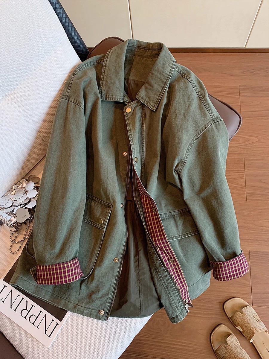 Down Jacket Packable - Damska kurtka jeansowa w kolorze vintage