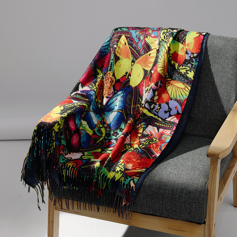 Wool Scarf Men - Luksusowa marka obraz olejny kaszmirowy szalik