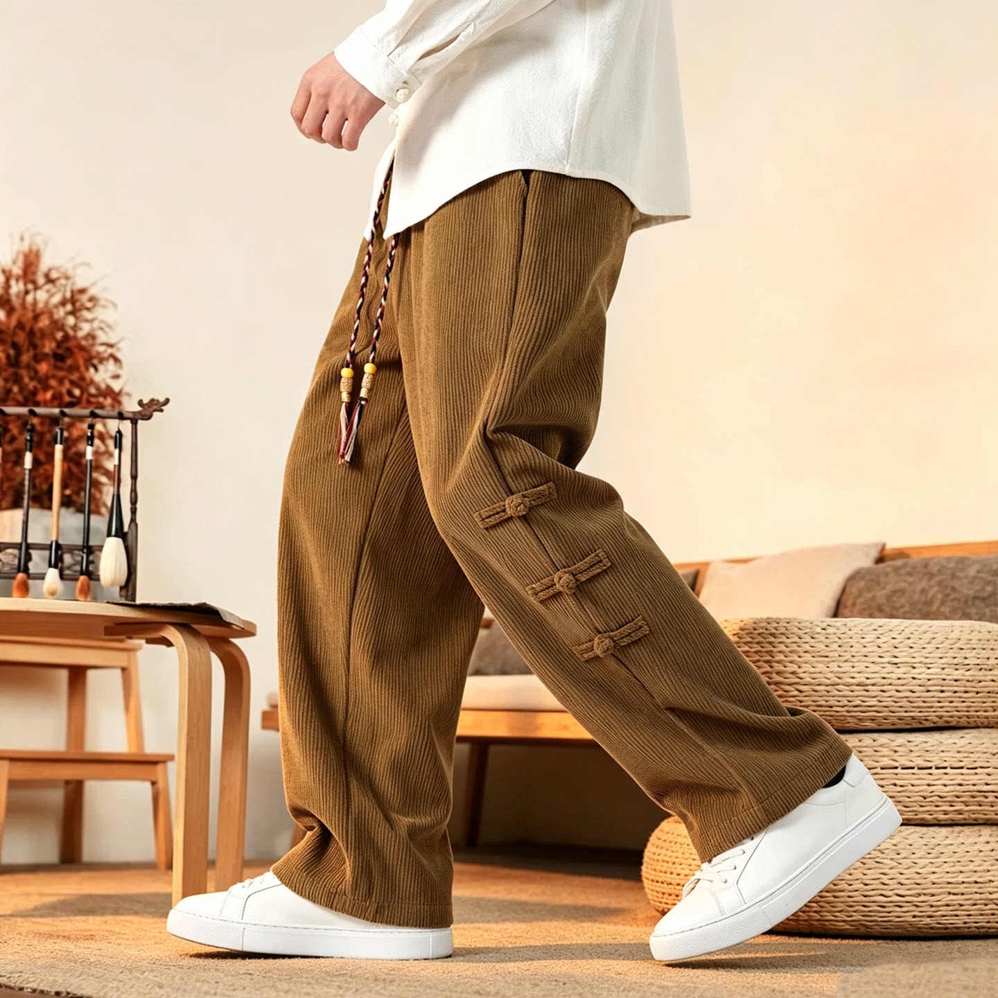 Corduroy Pant Warm - Spodnie męskie, nowe, jesienne, ciepłe, grube