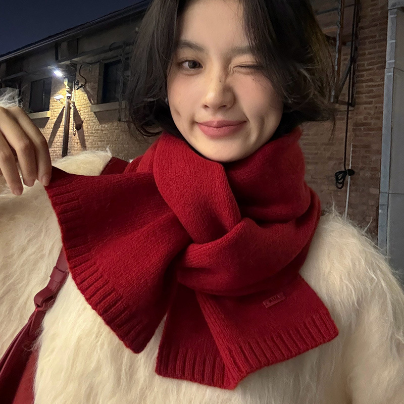 Wool Scarf Men - Jednokolorowy, 100% czysta wełna, unisexowy zimowy